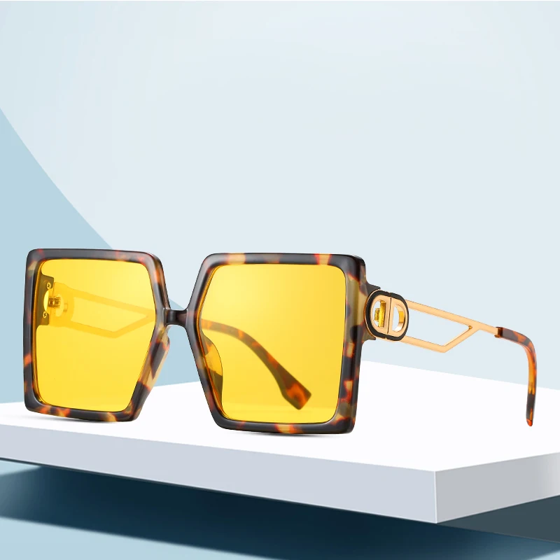 

2021 new fashion Square shape sunglasses Big frame for women sunglasses