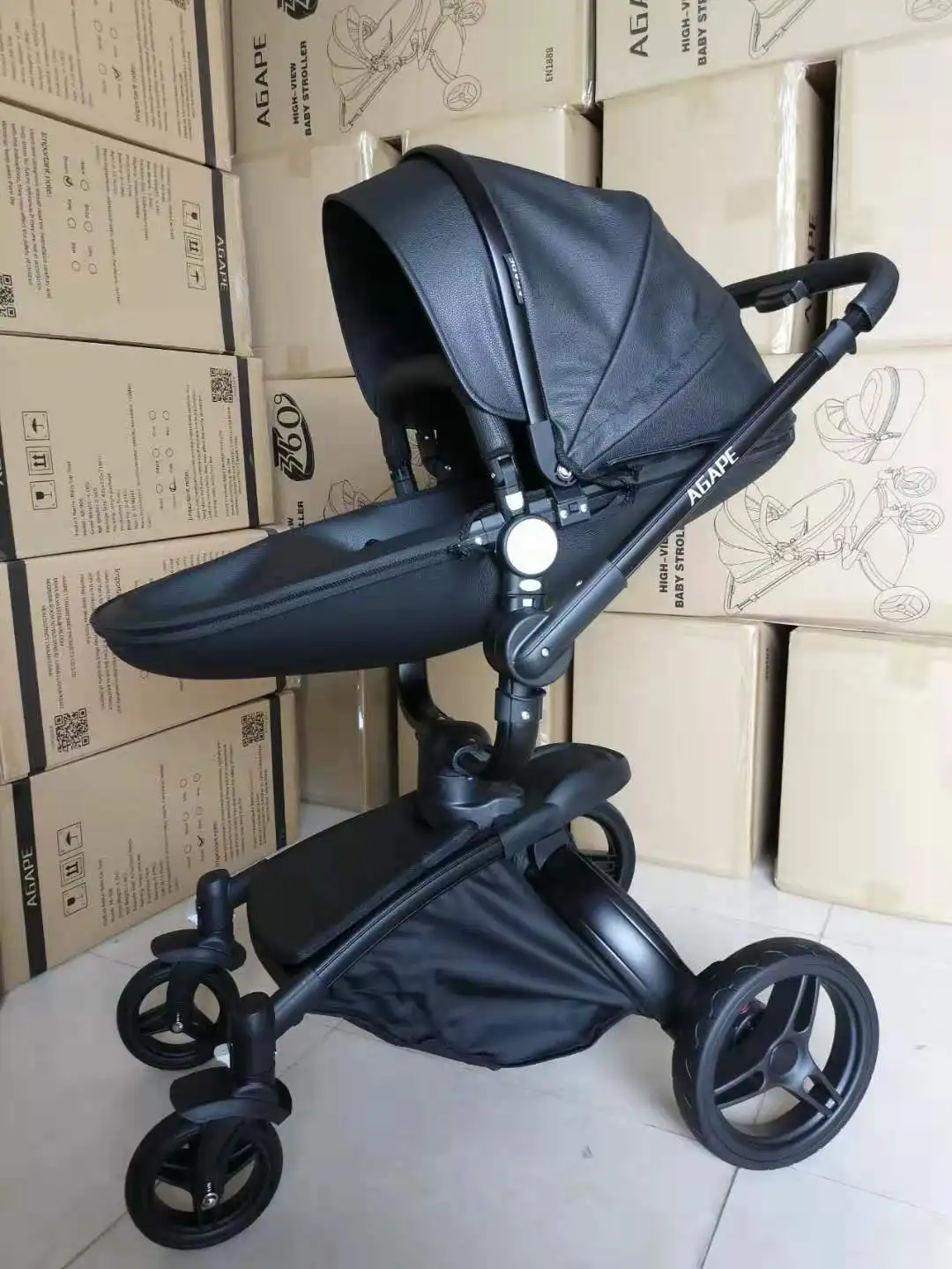 2020 Fashion Baby Stroller Luxury Leather Baby Stroller Hot Selling 3 ...