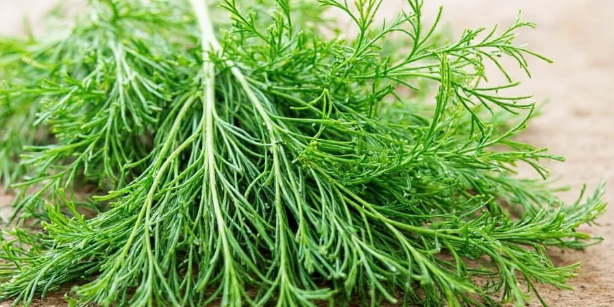 Dill seeds on wooden background