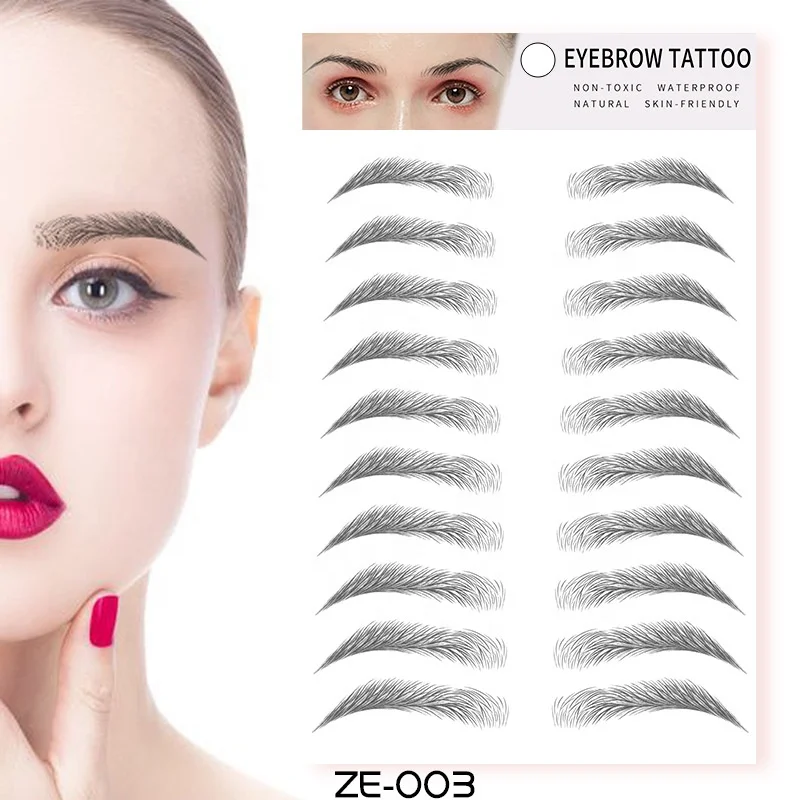 

Water Transfer Tattoo Stickers Women's Waterproof Eyebrow Stickers, Black