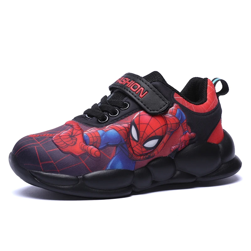 

kids shoes Spiderman leather sneakers kids shoes, Black