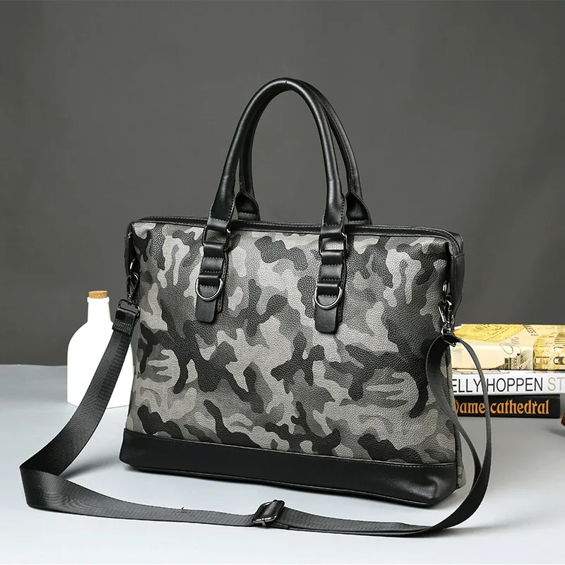 

Camouflage leather business travel brief case briefcase bag business messenger bag laptop bag, Customized