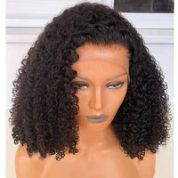

Cheap wholesale kinky curly short lace frontal wigs for black women brazilian hair lace front wig afro curly human hair wigs