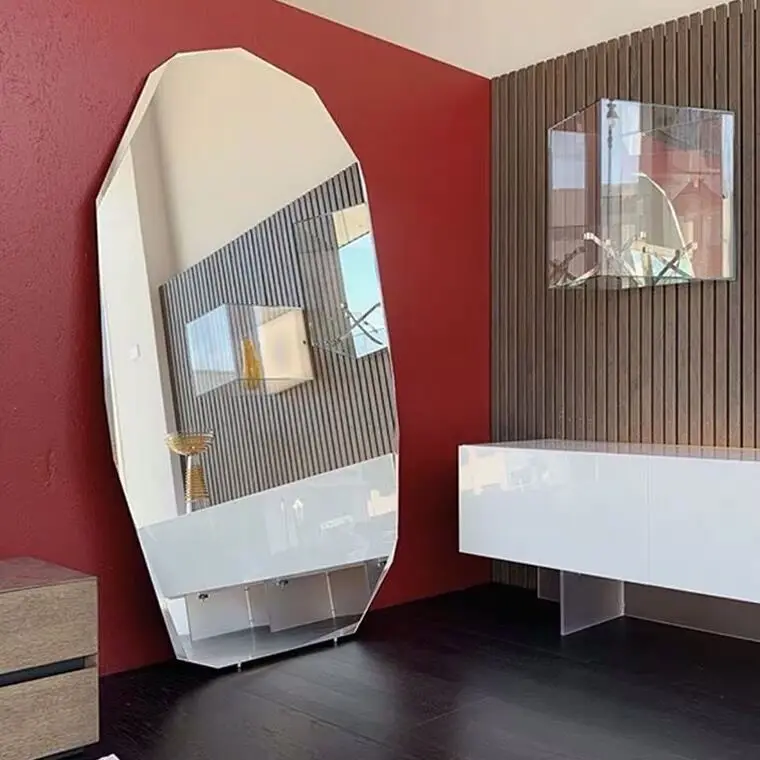 

Irregular shape edging mirror hotel decoration large wall mirror brand new design floor mirror