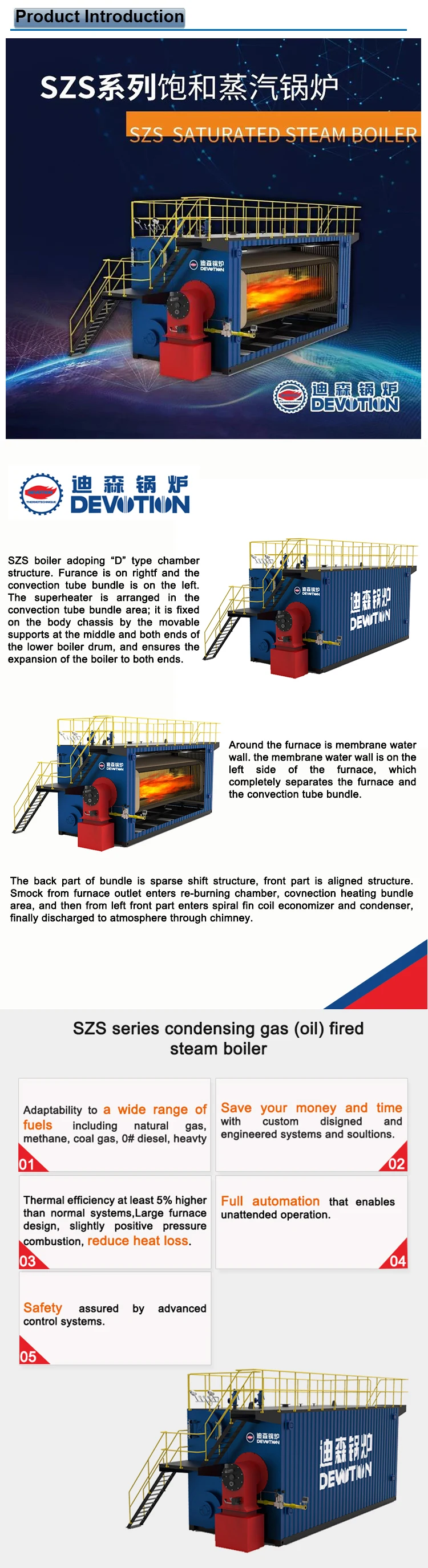 gas fired  oil fired boiler