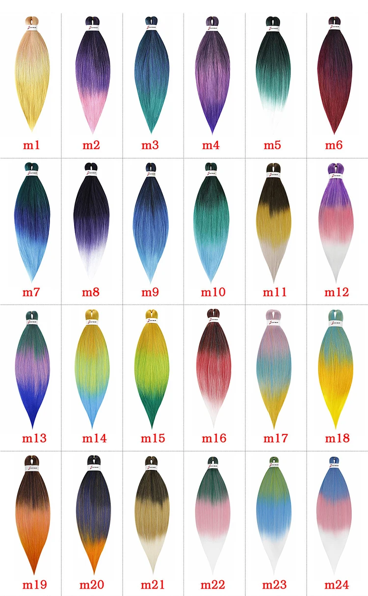 Synthetic Pre Stretched Yaki Ombre Braiding Hair For Wholesale Braid