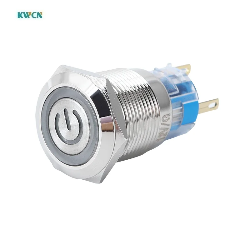 8Mm 10Mm 12Mm 16Mm 19Mm 22Mm 12V AC LED Illuminated Waterproof Power Metal Push Button Switch