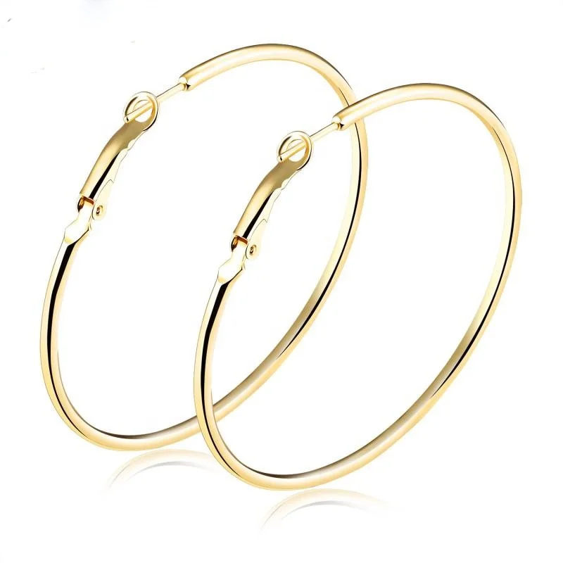 

Fashion Round Huge Circle Gold Plated Stainless Steel Oversize Large Big Hoop Earring, Rose gold,gold,silver