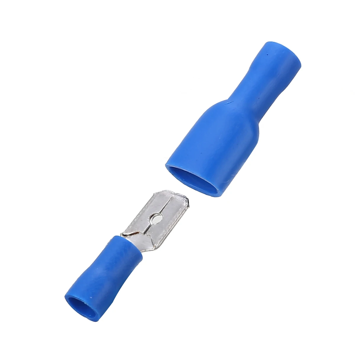 100 x blue spade connectors insulated crimp terminals for audiowires &electrical 