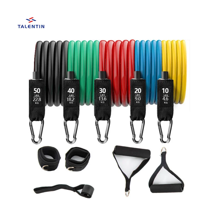 

hot selling fitness 11 Pcs 100&150lbs Resistance Band heavy tpe latex &TPE Custom Fitness Loop Resistance Bands Exercise, Customized color