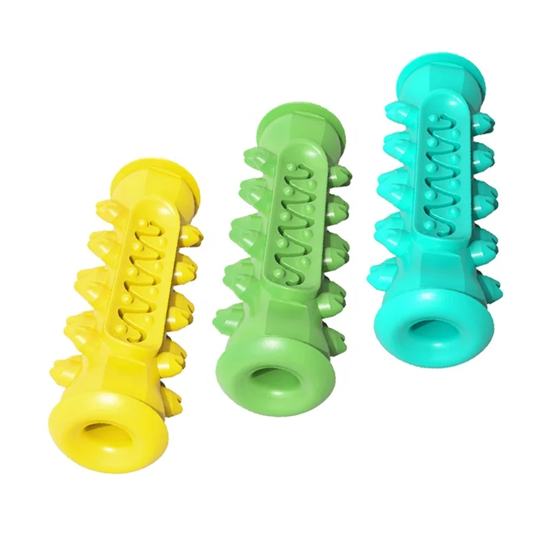 

Factory Wholesale Rubber Dog Molar Rod Floating Pet Teeth Cleaning Toy Interactive Dog Toothbrush Chew Toy, Yellow/lake blue/green