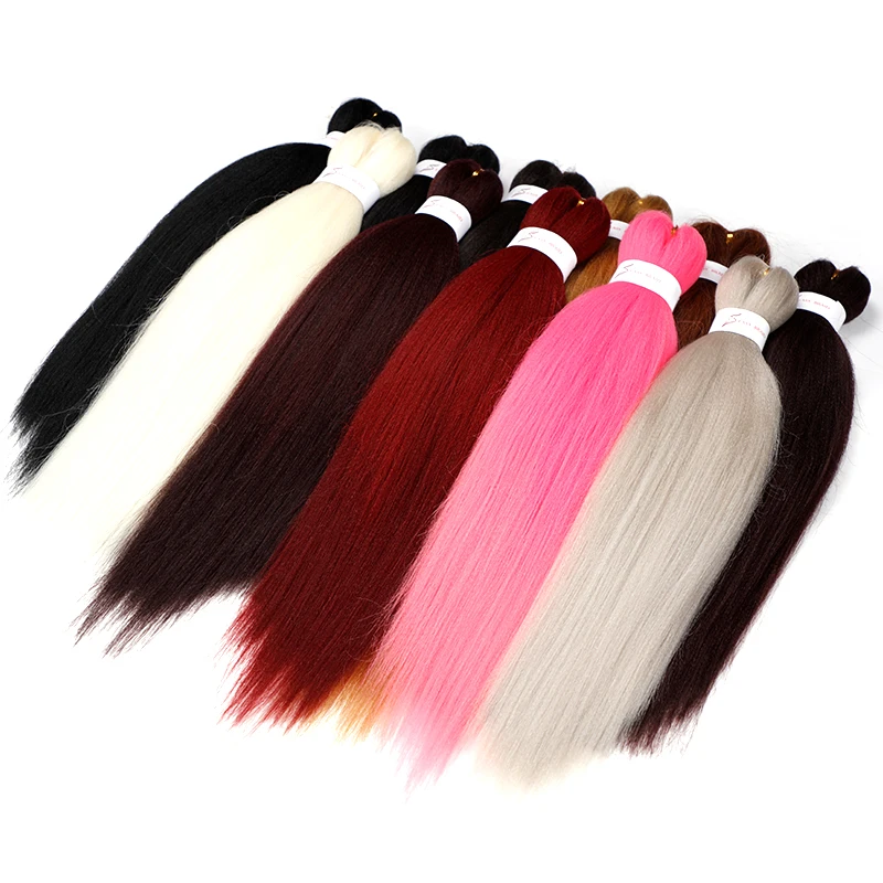 

private label hot water setting 60 colors different length pre stretched layered end hair braiding