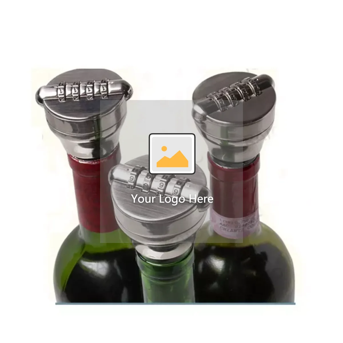 Zinc Alloy Wine Bottle Stopper Password Lock Combination Party Chip 