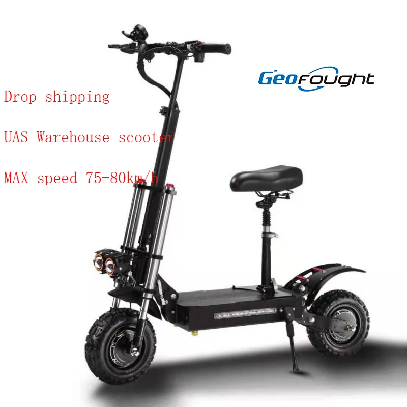 

US Stock Free Shipping Geofought Long Range Scooter Dual Motor New Speed 80km/h Escooter 60V 6000w off Road Electric Scooter