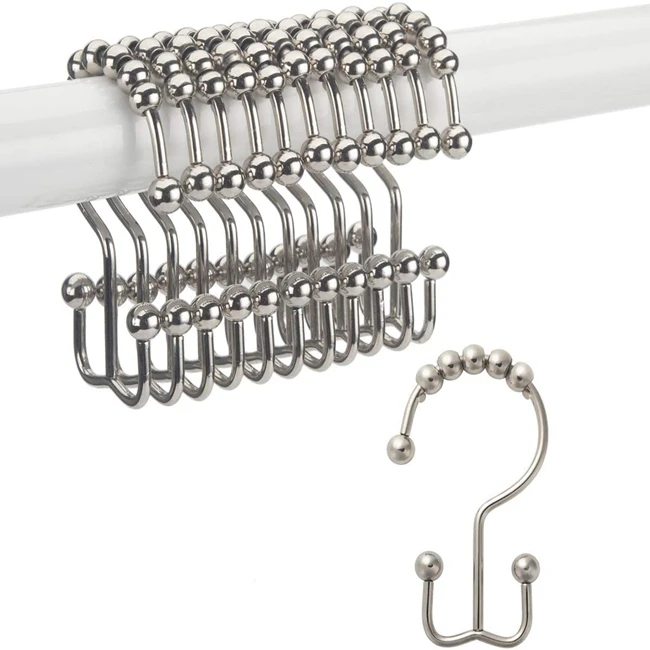 

Metal Nickle Double Glide Shower Hooks