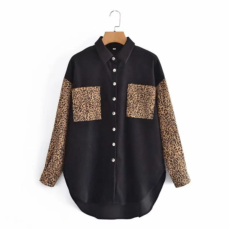 

2021 Autumn High Quality Fashion Cartoon Long Sleeve Chaqueta Vintage Leopard Woman Denim Jean Jacket