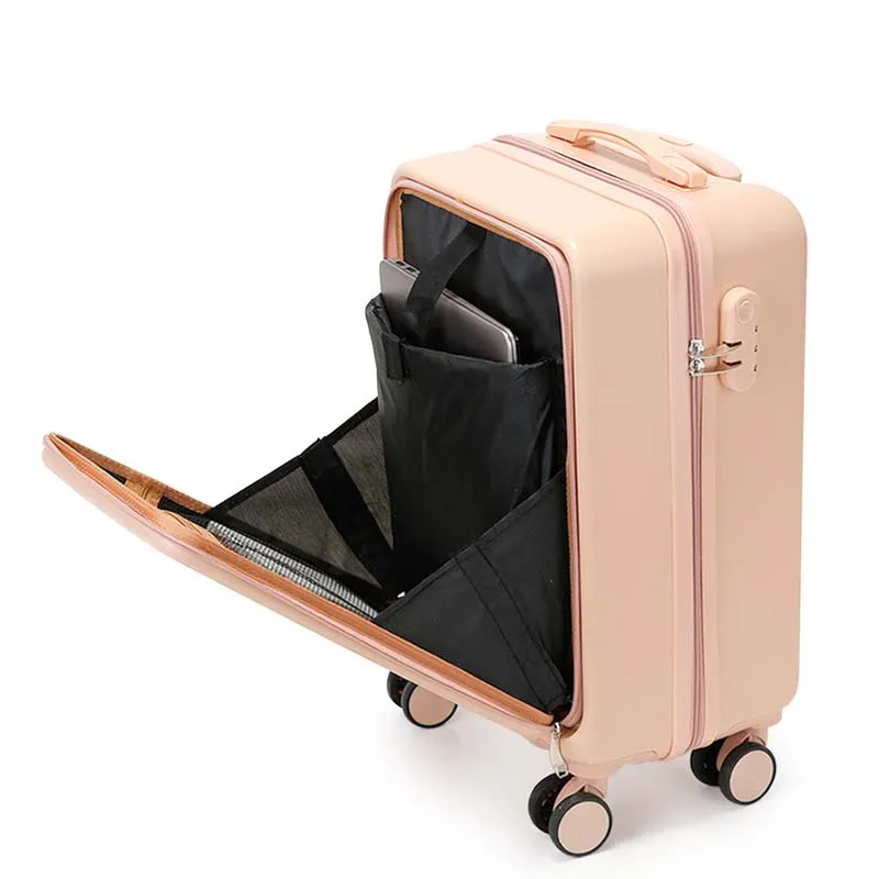 

YX16874 Fashion ABS Luggage Suitcase Set With Front Opening Computer Protective Layer Travel Suitcase Trolley Plastic Suitcase