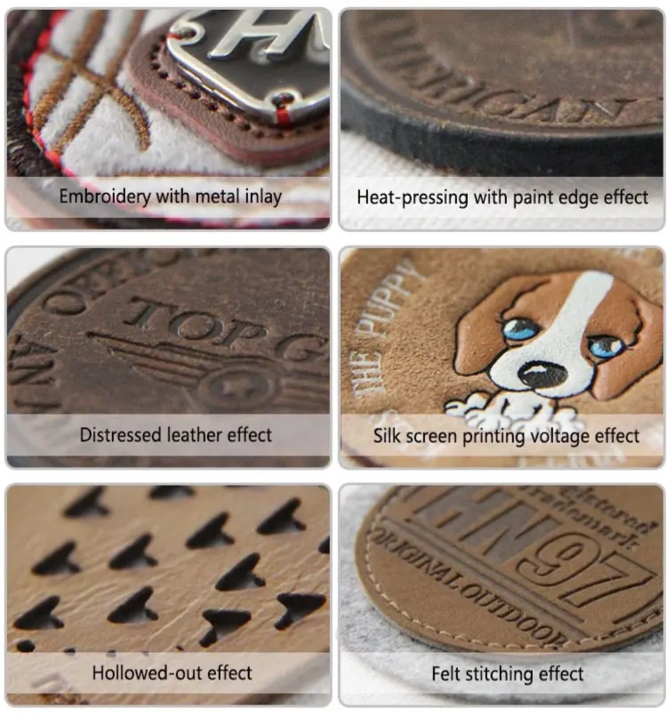 Fashion Decorative Label Embossed Leather Stickers Buy Embossed