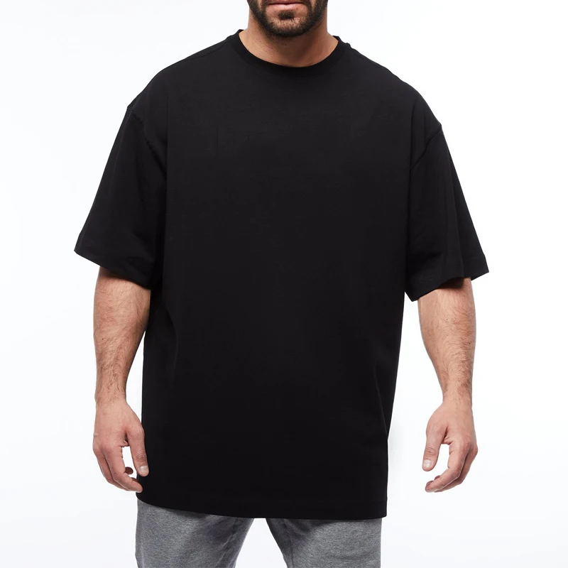 

90% Cotton 10% Spandex Oversize Tee Sportswear Fitness Gym Clothing Oversized T Shirt For Men