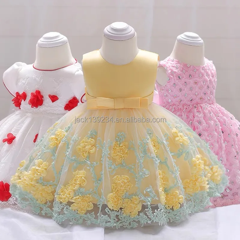 

Beatiful custom 100% Polyester flower kids clothes girls dresses for party