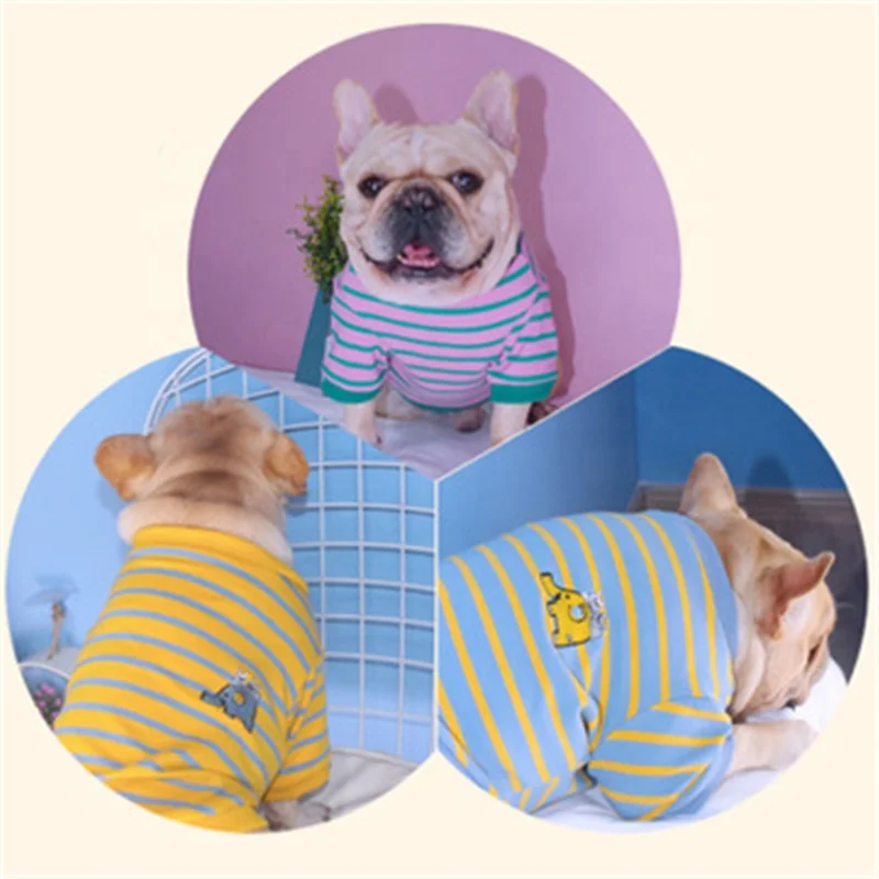 

Striped Trendy Printed Pet Hoodies, Pink/yellow/blue