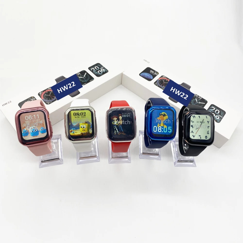 

2021 Smart Watch 6 HW22 1.75 Inch Full Touch Screen BT Call Multi-dial Custom Wallpaper Smartwatch HW22 Sport Watch Series 6, Black/blue/pink/white/red