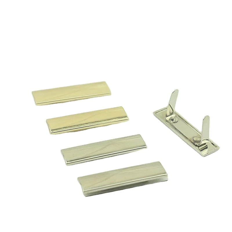 

Meetee BK019 Alloy Bag Label Blank Logo Tag Bag Buckle Hardware Accessories Rectangle with Claws Alloy Plate for Purse Wallet