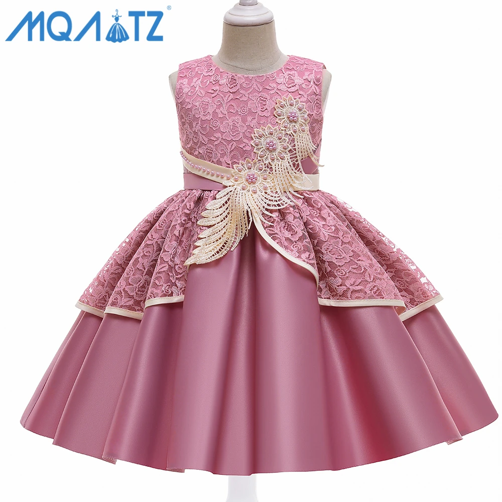 

MQATZ Children Embroidered Girl Party Dresses Kids Flower Girls Dresses Children Wear 3-10 years