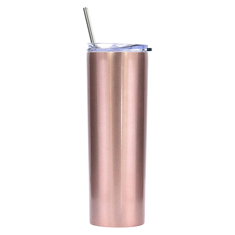 

20oz Skinny Stainless Steel Tumbler/Double Wall Slim Insulated Tumbler with Lid/Skinny Cups with Straw
