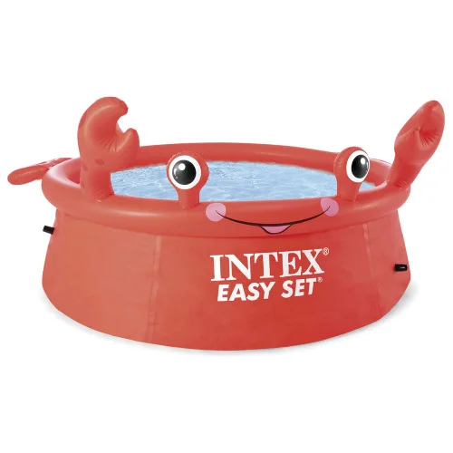 

Original Intex 26100 6 Feet Easy Set Outdoor Crab Dish Children's Family Inflatable Swimming Pool, Red