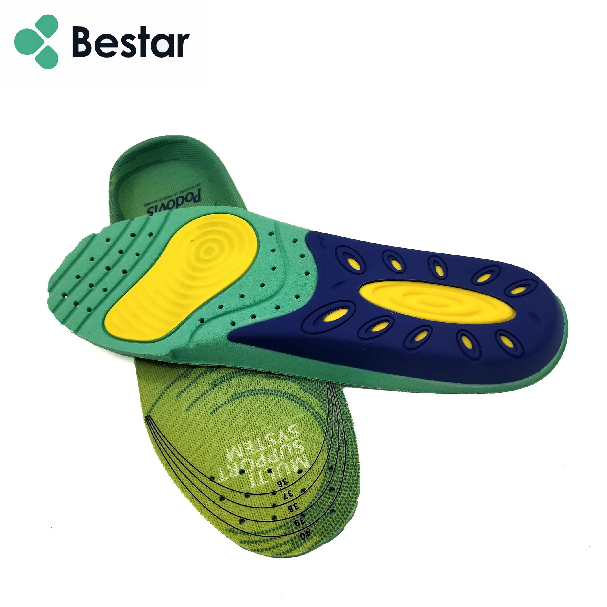 

Factory Hot Comfortable Shock Absorption PU Insole Thickened Memory Foam Insole for Sport Shoes YELLOW Color Freight Material, Photo color