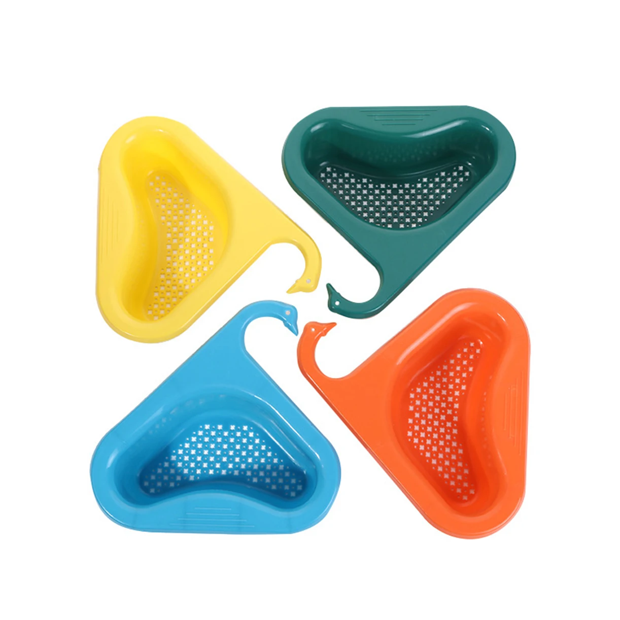 

Dropshipping Swan Drain Basket Triangular Sink Drain Shelf Multipurpose Drain Basket Sink Swan Strainer Hangs on Faucet, 4 colors