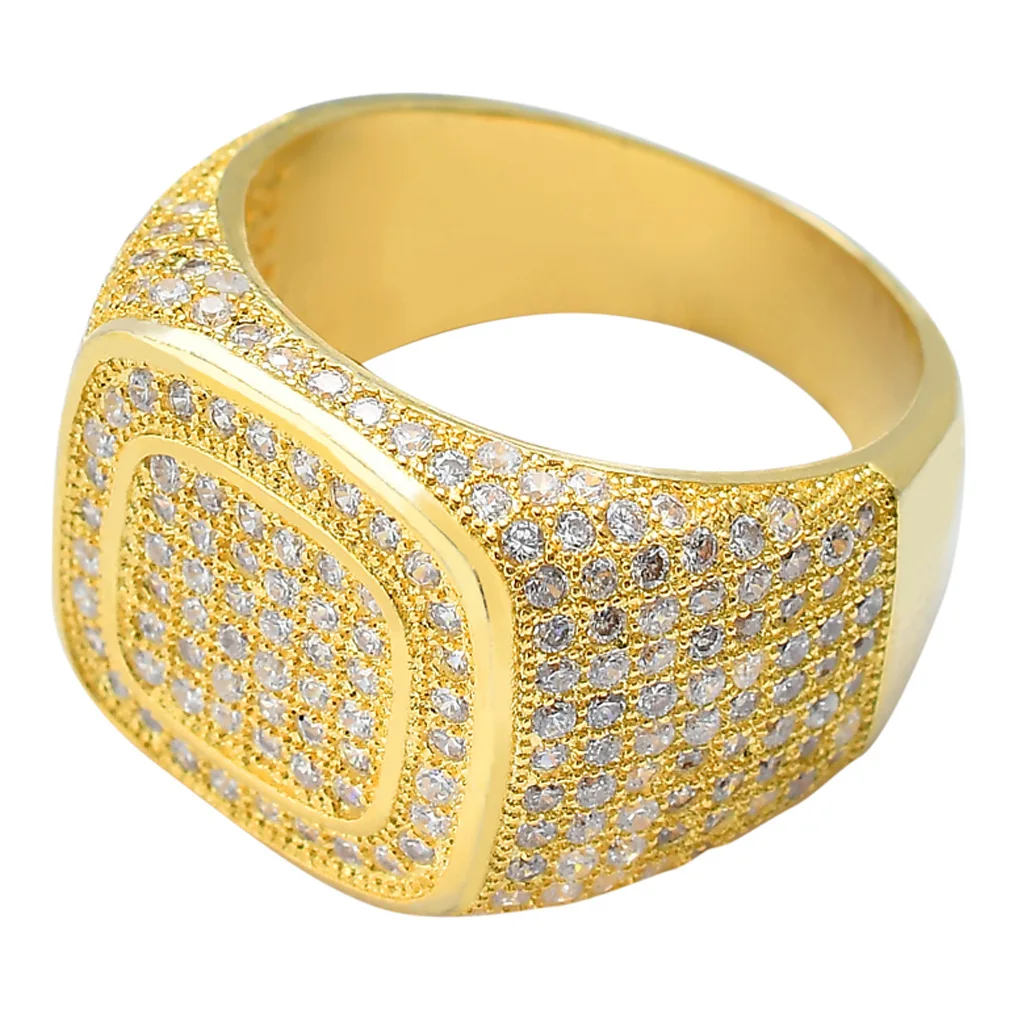 

New Wholesale European And American Gold-Plated Micro-Inlaid Zircon Ring, Picture shows