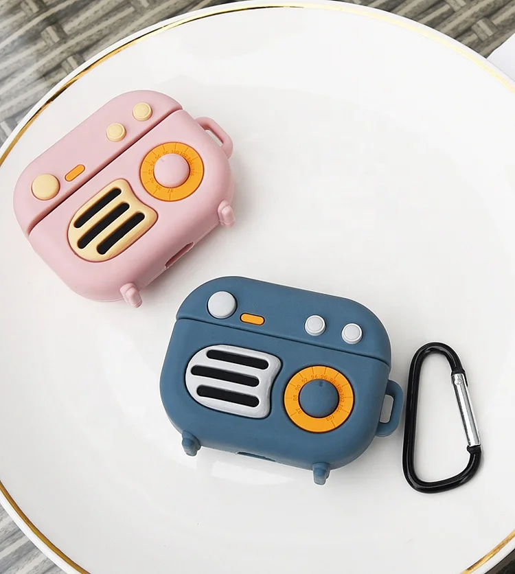 

2020 For AirPods Pro Protective Sleeve Tide Brand Phonograph Modeling Silicone Cover Cartoon Style Earphone Case, Colors customized