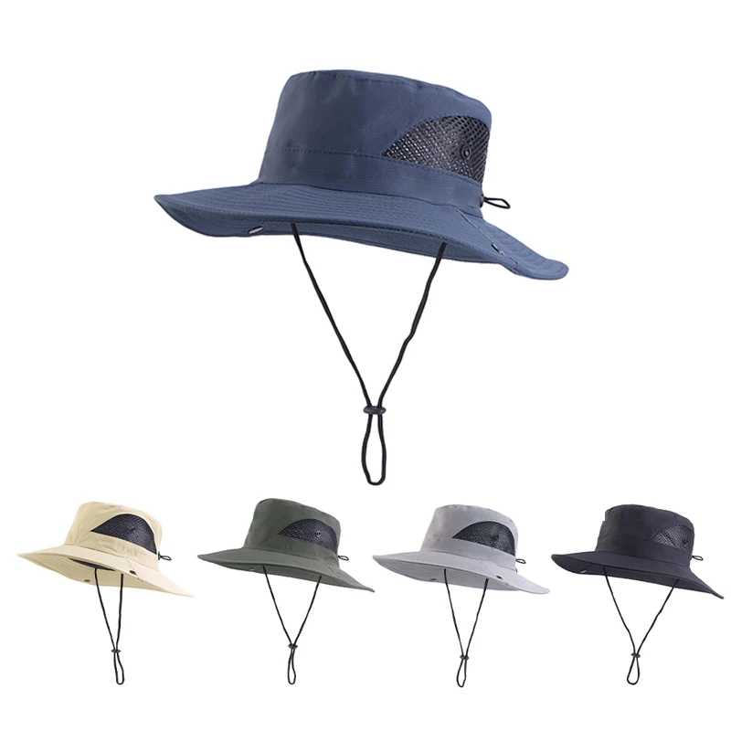 

Adult Size Bucket Hats With Soft Material Wholesale Polyester Fisherman Hats With String Wide Brim Hat