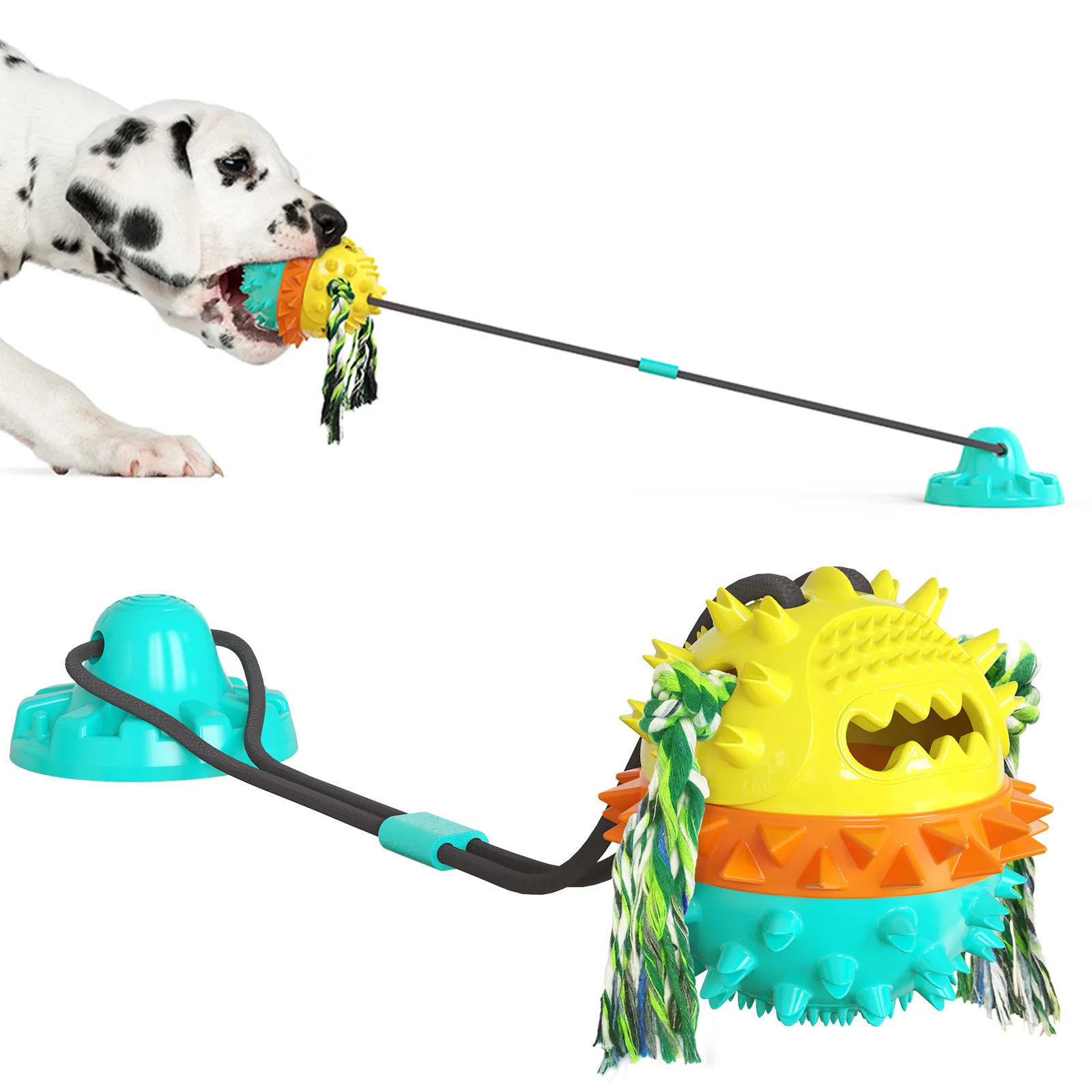 

Pet supplies Bite-resistant New material squeaky toy with super powerful suction cup, Multi-colors