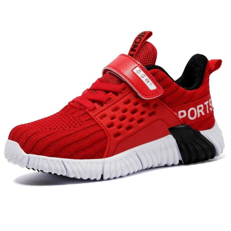 

Red shoes wholesale new 2020 spring fly woven mesh breathable kid sports shoes, Optional