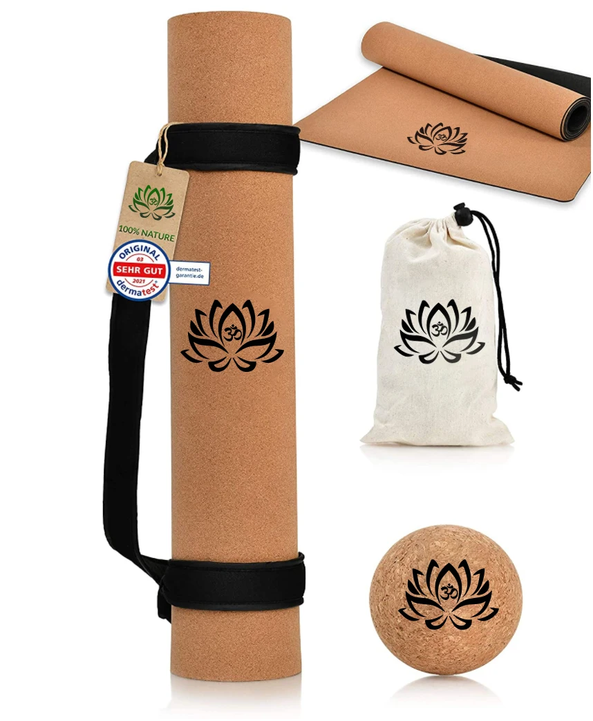 

UGA natural rubber eco friendly cork yoga mat non slip yogamat custom yogamats The factory wholesale yoga mat cork