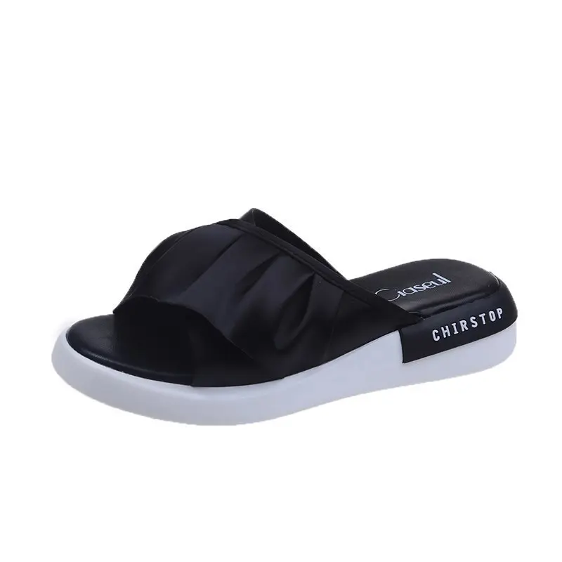 

Summer Female Shoe popular fashion Flats Metal Ladies Slides Flip Flops Woman Beach Slipper Slips Women's Slippers, Picture