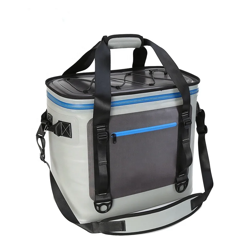 

High-Density Insulation Soft Waterproof Cooler Soft Cooler bag, Soft Pack Cooler Bag With Light,Gray, 24 Cans, Accept customized