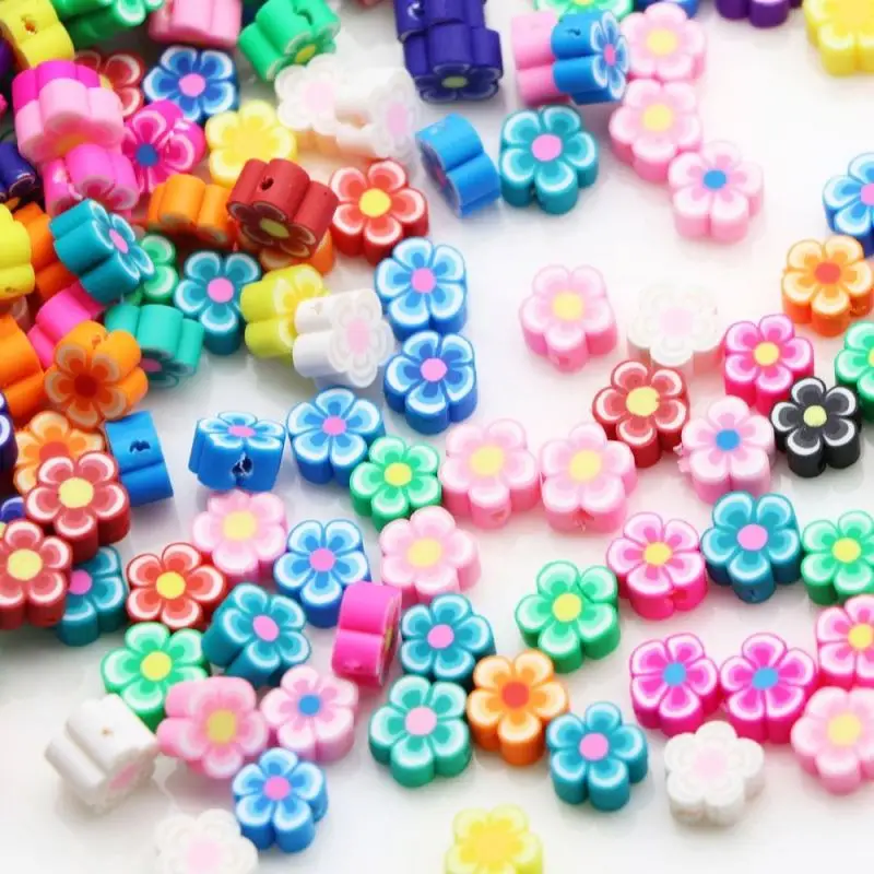 
Assorted Mixed Polymer Clay Flowers Beads 10mm Floral Shaped Beads Jewelry Decoration Necklace Designs 