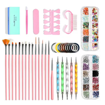 

Nail Files Decorations Nail Art Brush Dotting Foil Manicure Tape Colorful Rhinestones for Fale Nail s Press Designs Accesories, Like pictures decorations nail art