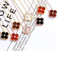 

S925 silver jewelry clover with diamond necklace delicate onyx pendant original buckle factory direct sales