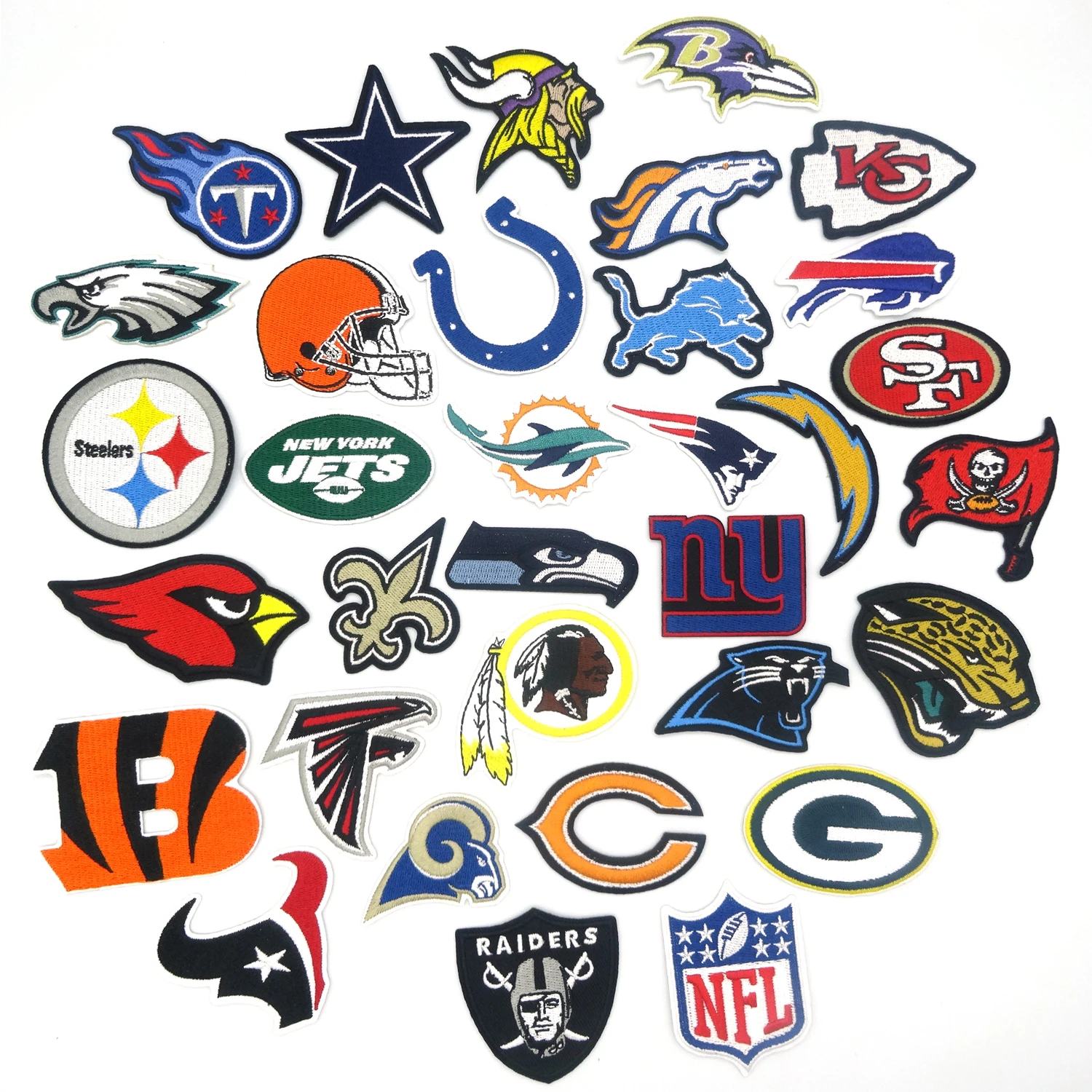 

American Football nfl Sports Embroidered Team Logo Patch with Iron-on Backing
