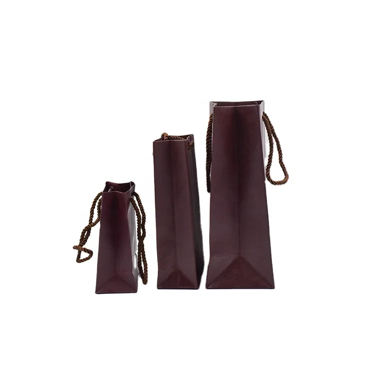 

Factory wholesale custom luxury gift bag brown red gift paper bag
