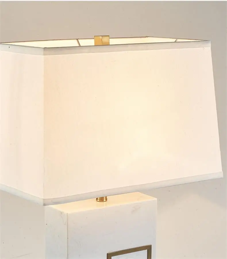 American Style Creative Table Lamp Living Room Bedroom Lobby Desk Lamp Personality Design LED Light Marble Tea Table Sofa Light