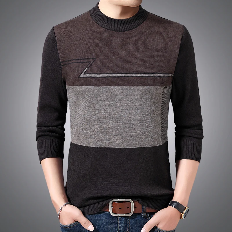 

Wholesale new arrival fashion man round neck long sleeve slim fit acrylic pullover sweater