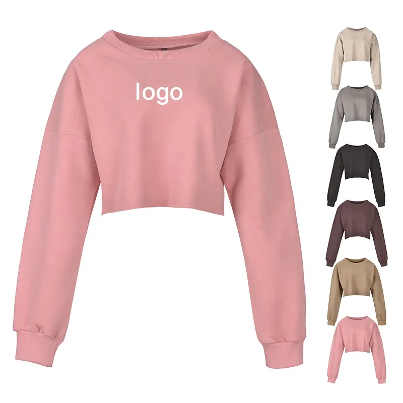 

Fashionable Crop Top Sweatshirts Crew Neck Crop Tops Hoodies