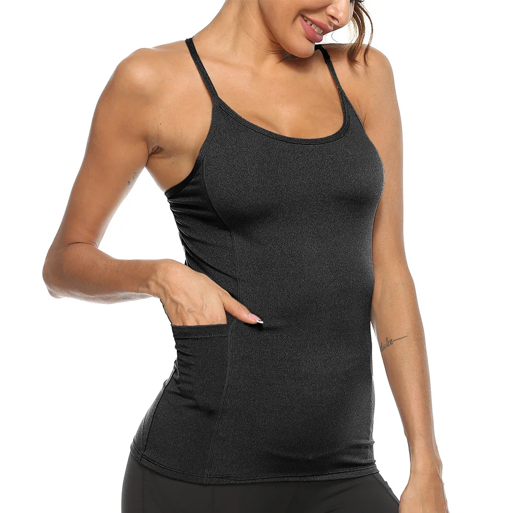 

2021summer women tight yoga vest halter sports tank female fitness wear large tops