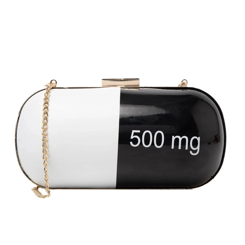 

New trendy 500 mg pill bag pill pouch bag chain pill purse (H83)